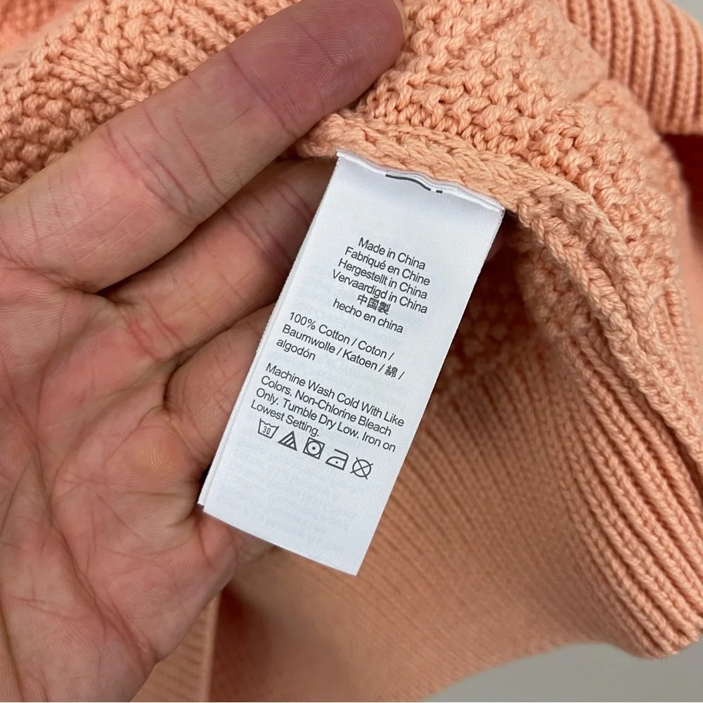 J. Crew Cotton Sweater in Checkered Stitch